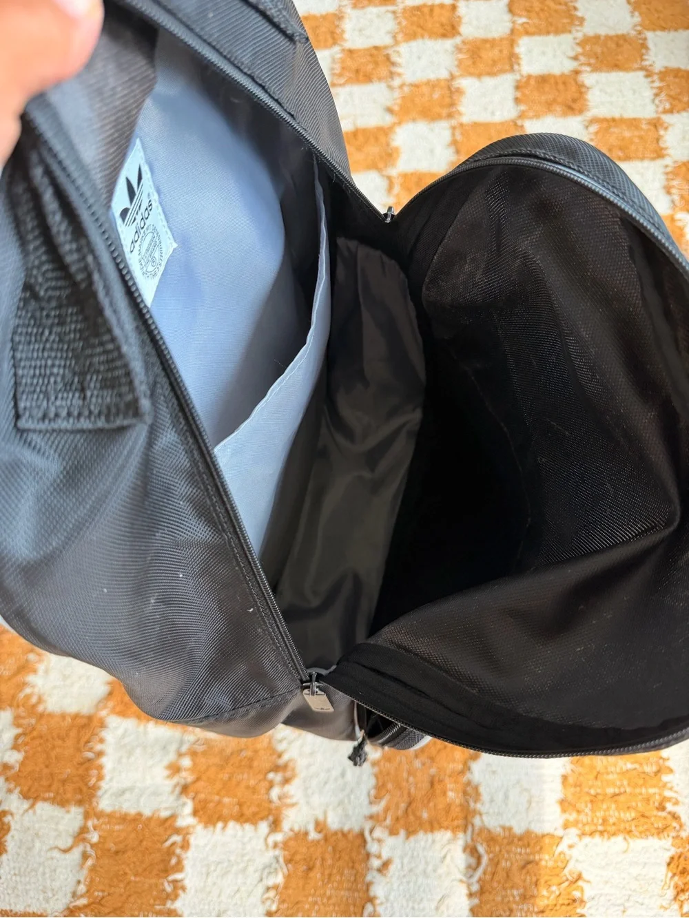 Adidas Basic Black and White Neutral Backpack w Front Trefoil Logo Unisex
